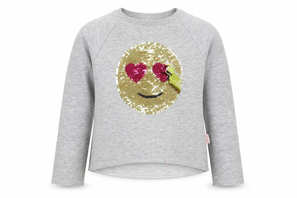 Emoji Girls Grey   Pullover Jumper Size 5 Years