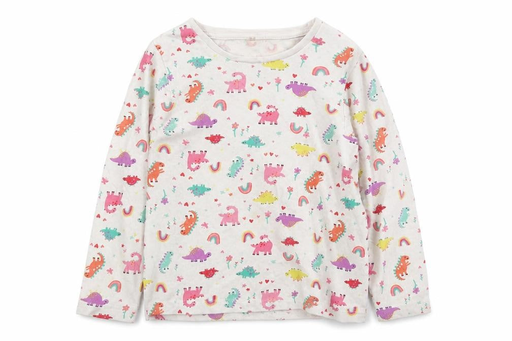 pre worn Girls White Solid  Top Pyjama Top Size 5-6 Years