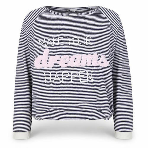 pre worn Womens Black Striped  Pullover Jumper Size L