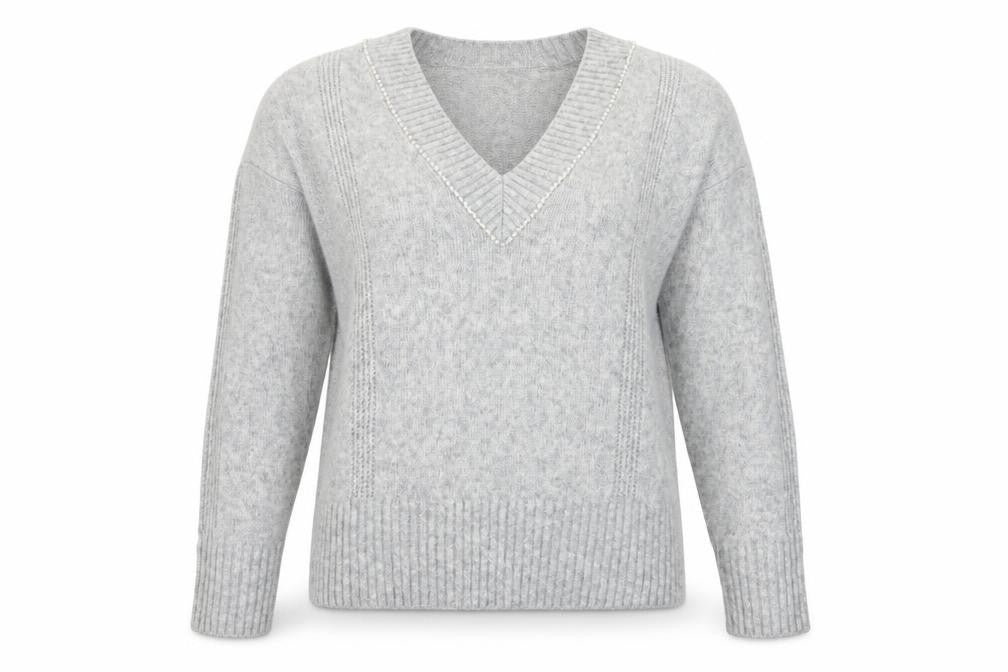 Front view of Next women’s grey knit jumper, size M
