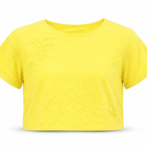 Select Womens Yellow   Basic T-Shirt Size 12
