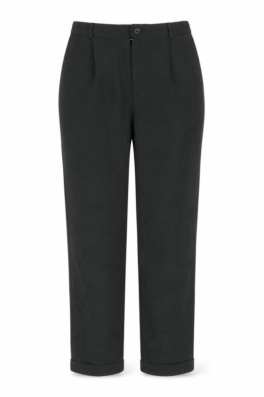 Front view of Marks & Spencer women’s green trousers, size UK 16, 30-inch leg