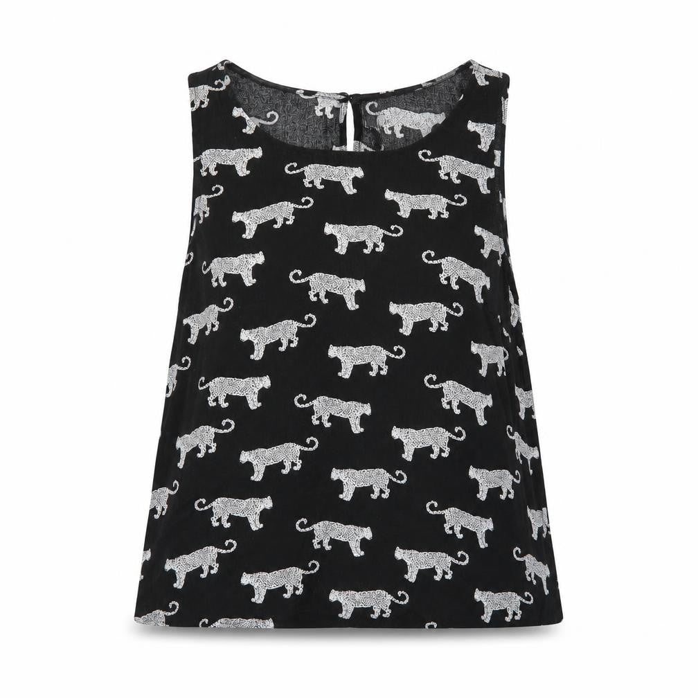 Divided by H&M Womens Black Geometric  Tunic Blouse Size 8