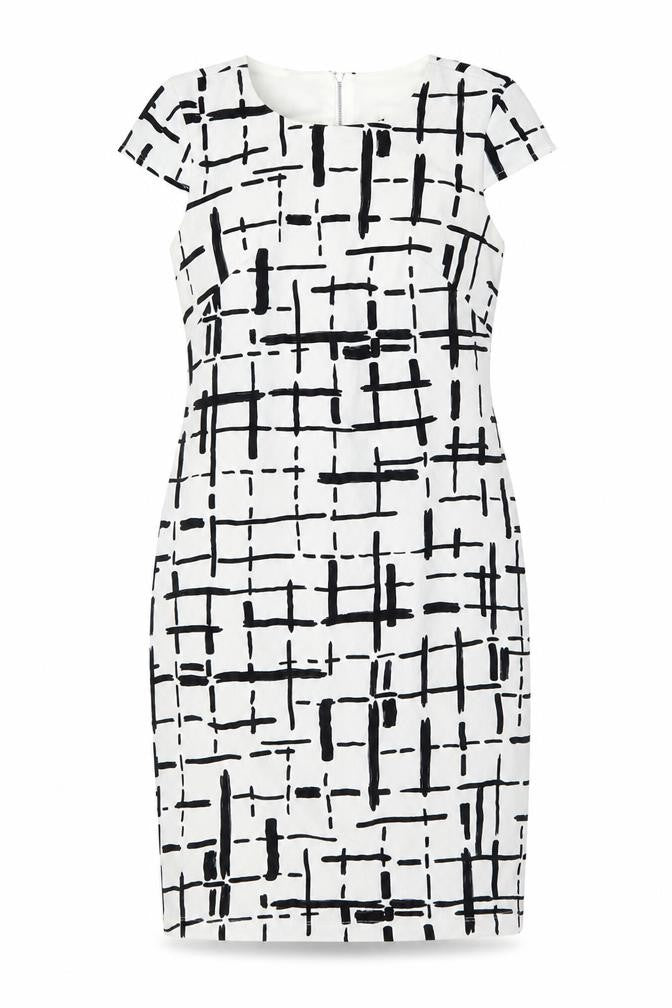 Muse Womens White Check  A-Line  Size 10