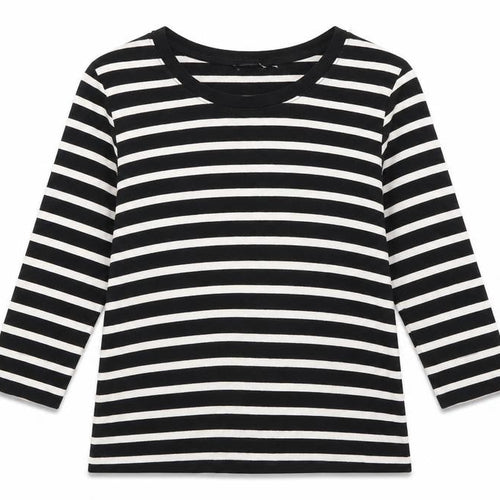 U Womens Black Striped  Pullover Jumper Size L