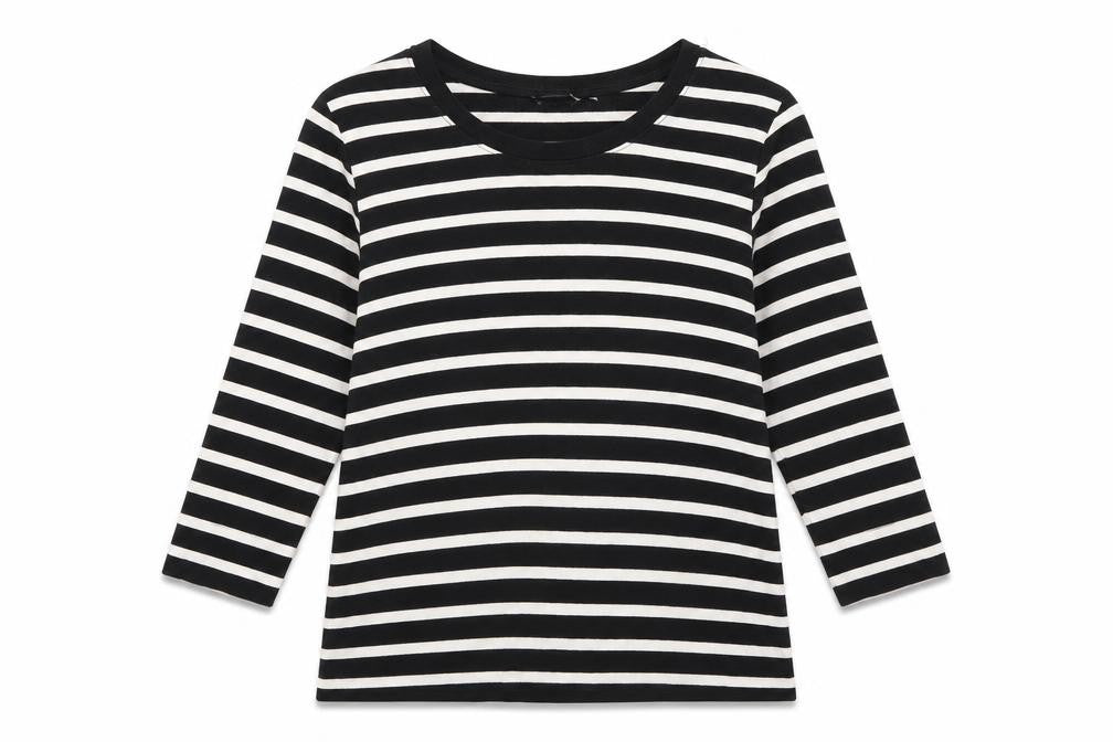 U Womens Black Striped  Pullover Jumper Size L