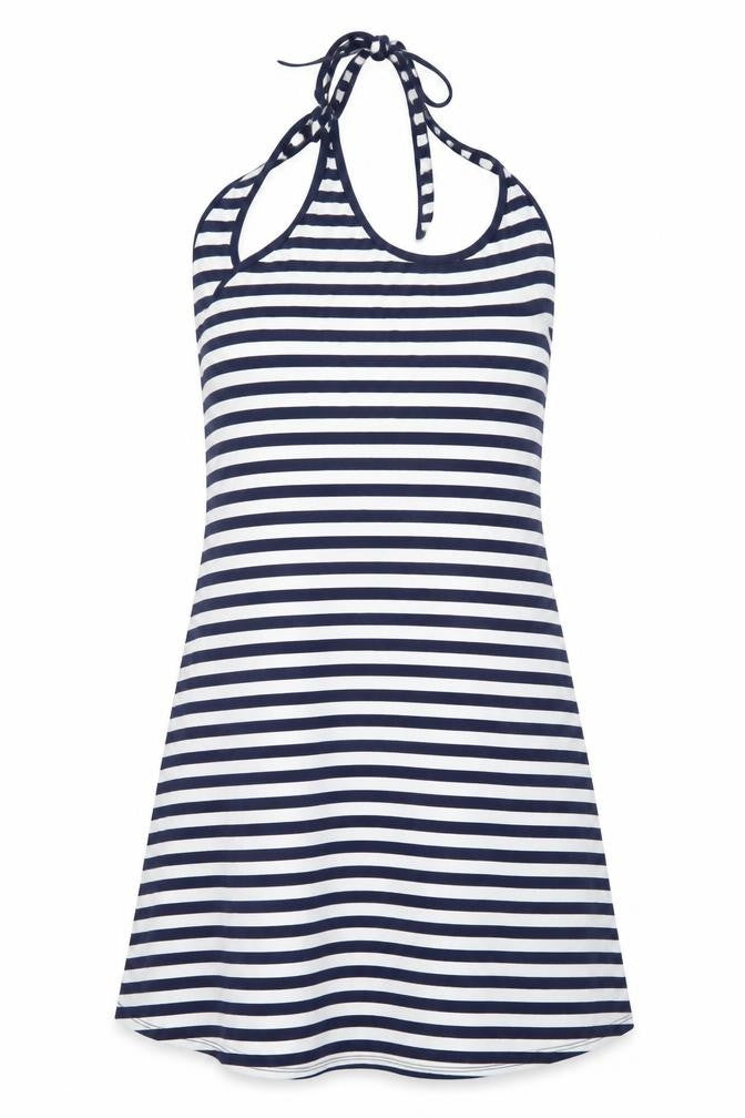 George Womens White Striped  A-Line  Size 8