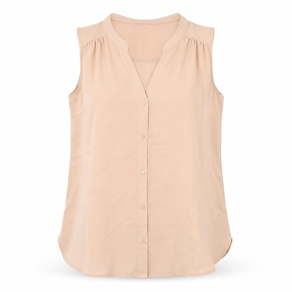 H&M Womens Beige   Basic Button-Up Size S