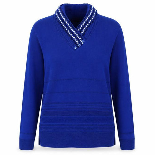 Envy Womens Blue Striped Knit Pullover Jumper Size M