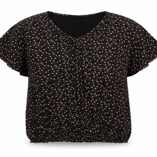Nicole Danielle Womens Black Floral Jersey Basic T-Shirt Size XL