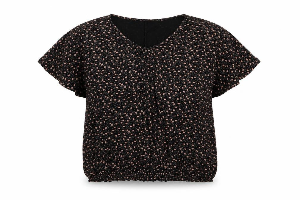 Nicole Danielle Womens Black Floral Jersey Basic T-Shirt Size XL