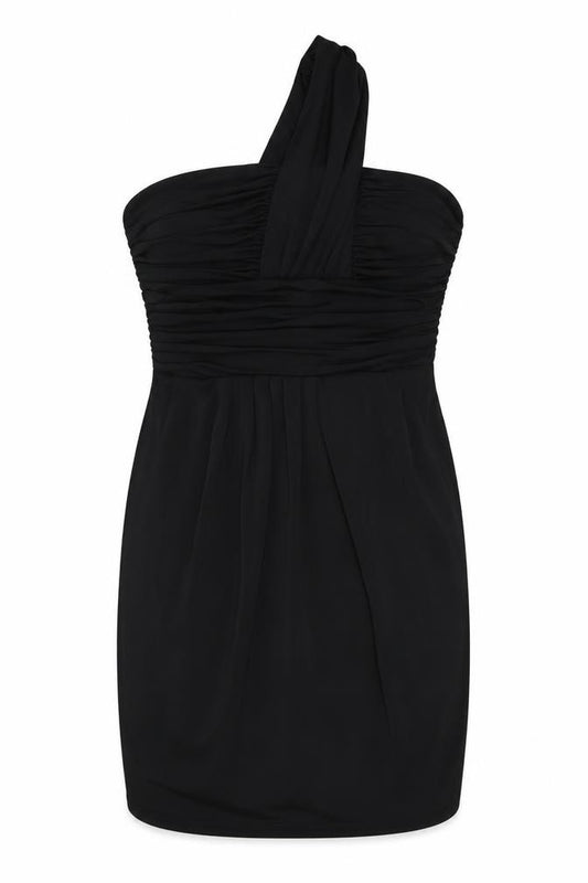 Front view of Julien Macdonald women’s black mini, size UK 10