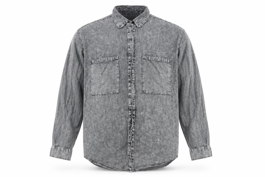 Rockn rev Mens Grey    Button-Up Size M