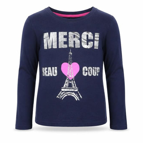 YD Girls Blue   Basic T-Shirt Size 7-8 Years  - Merci Beaucoup