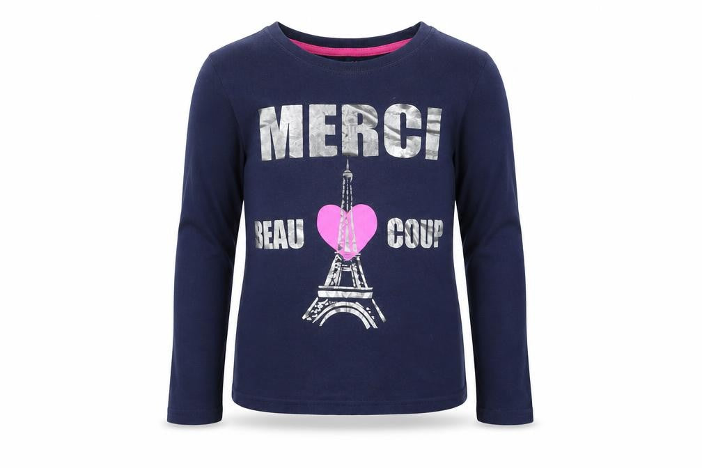 YD Girls Blue   Basic T-Shirt Size 7-8 Years  - Merci Beaucoup