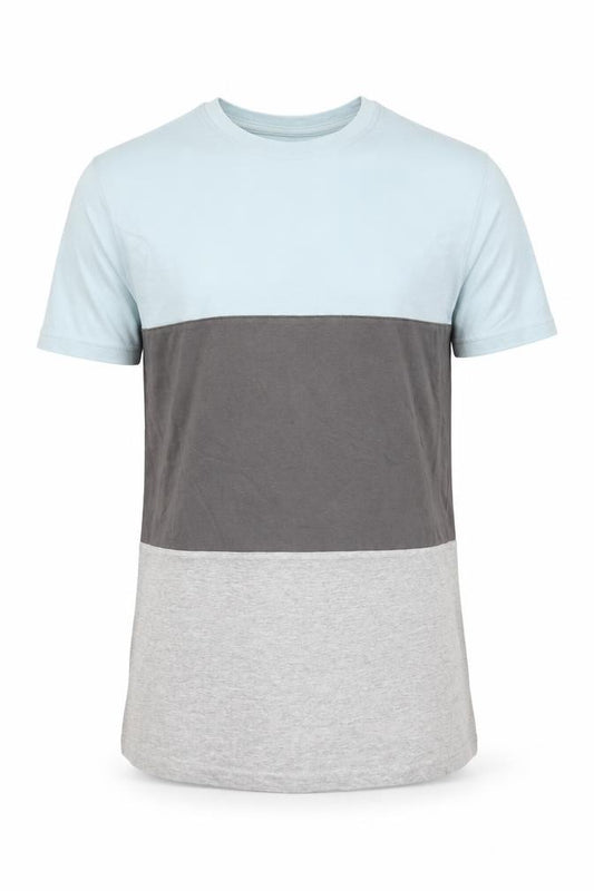 Front view of boohooMAN men’s grey t-shirt, size S