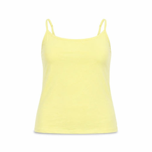 Front view of Next women’s yellow basic tank, size UK 12