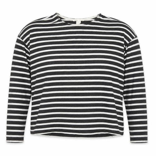 Basic Womens Black Striped  Basic T-Shirt Size S