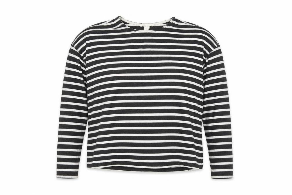 Basic Womens Black Striped  Basic T-Shirt Size S