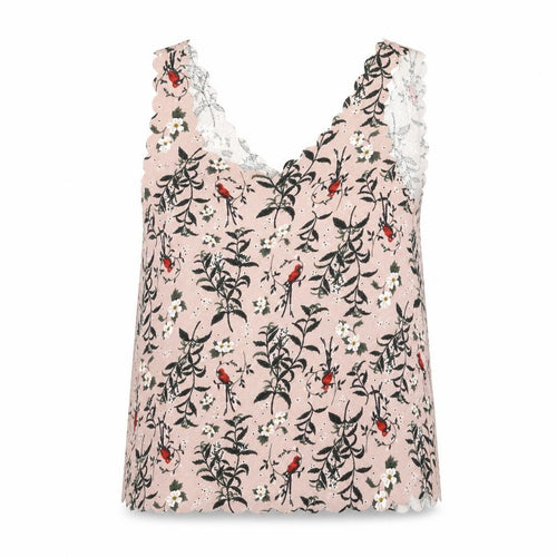 Divided Womens Pink Floral  Basic Blouse Size XS