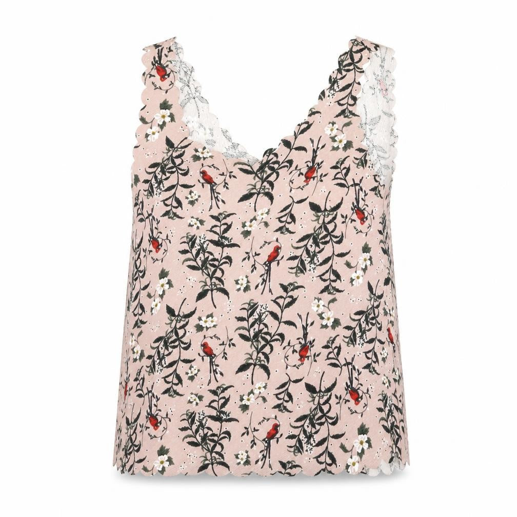Divided Womens Pink Floral  Basic Blouse Size XS