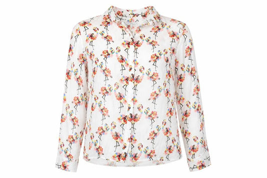 Front view of Next women’s white basic button-up, size UK 10