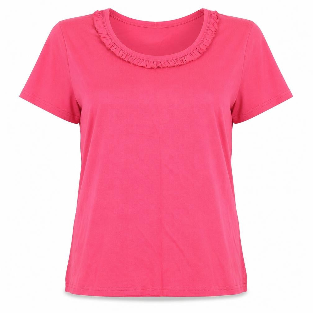 Bella Beau Womens Pink   Basic T-Shirt Size L