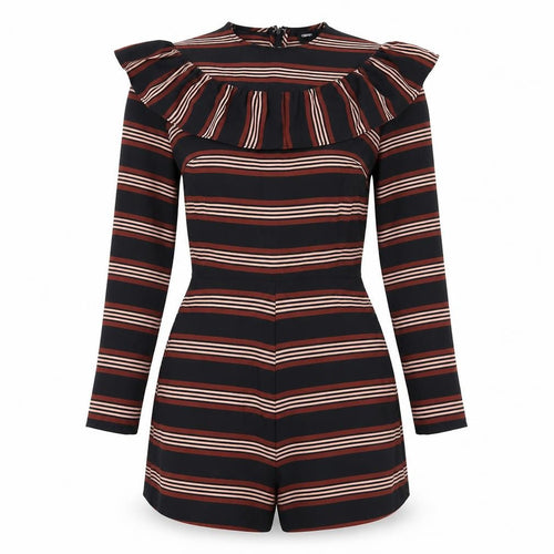 ASOS Womens Black Striped  Playsuit One-Piece Size 8