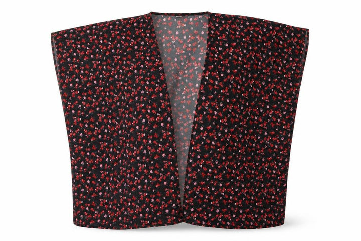 George Girls Black Floral Kimono Blouse Size 11-12 Years
