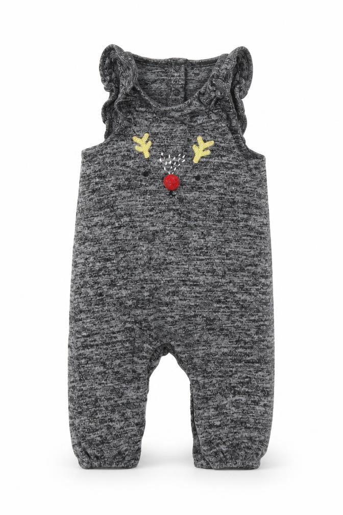 F&F Girls Grey   Babygrow One-Piece Size 6-9 Months  - CHRISMTAS