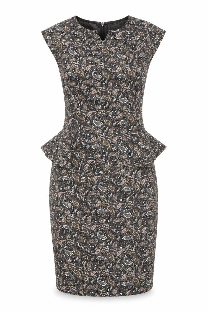 Warehouse Womens Multicoloured Geometric  Pencil Dress  Size 12
