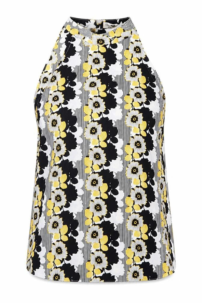 Miss Selfridge Womens Black Floral Chiffon Basic Blouse Size 10