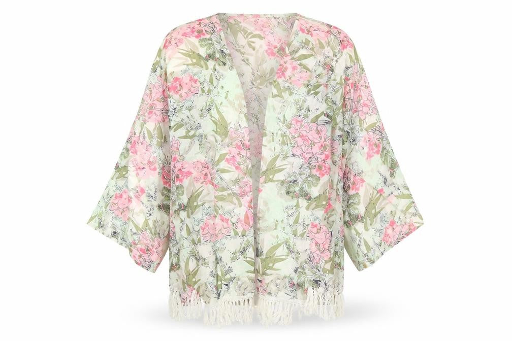 Preworn Womens Green Floral  Basic Blouse Size S