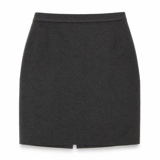 Front view of Preworn women’s green a-line skirt, size UK 12