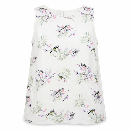Warehouse Womens White   Basic Blouse Size 6  - Birds