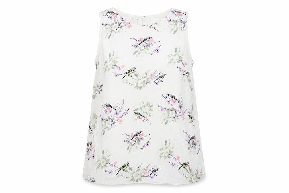 Warehouse Womens White   Basic Blouse Size 6  - Birds