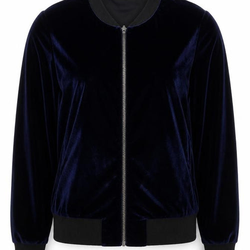 Very Womens Blue  Velvet Full Zip Sweatshirt Size 14