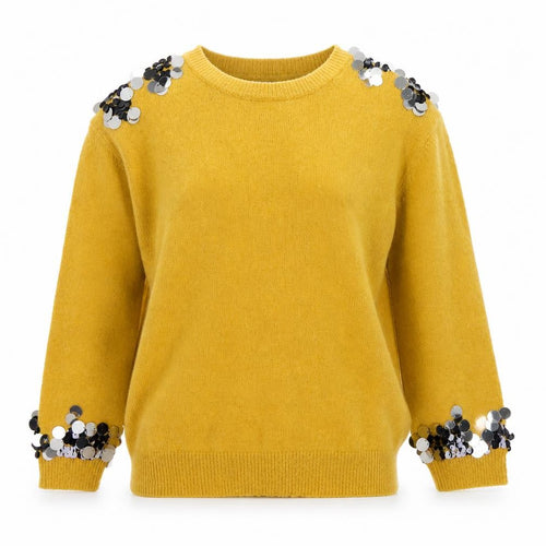 blue vanilla Womens Yellow   Pullover Jumper Size S