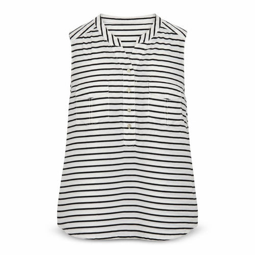 Rockmans Womens White Striped  Basic Blouse Size 16