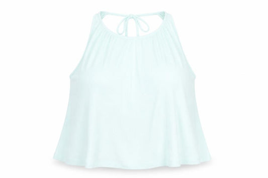 Front view of Atmosphere women’s blue basic tank, size UK 12