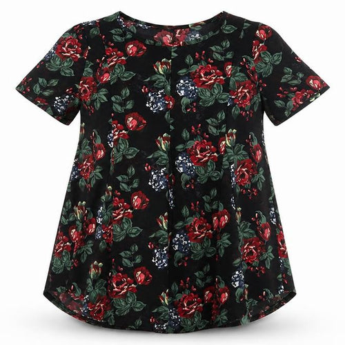 Pins & Needles Womens Black Floral  Basic T-Shirt Size XS