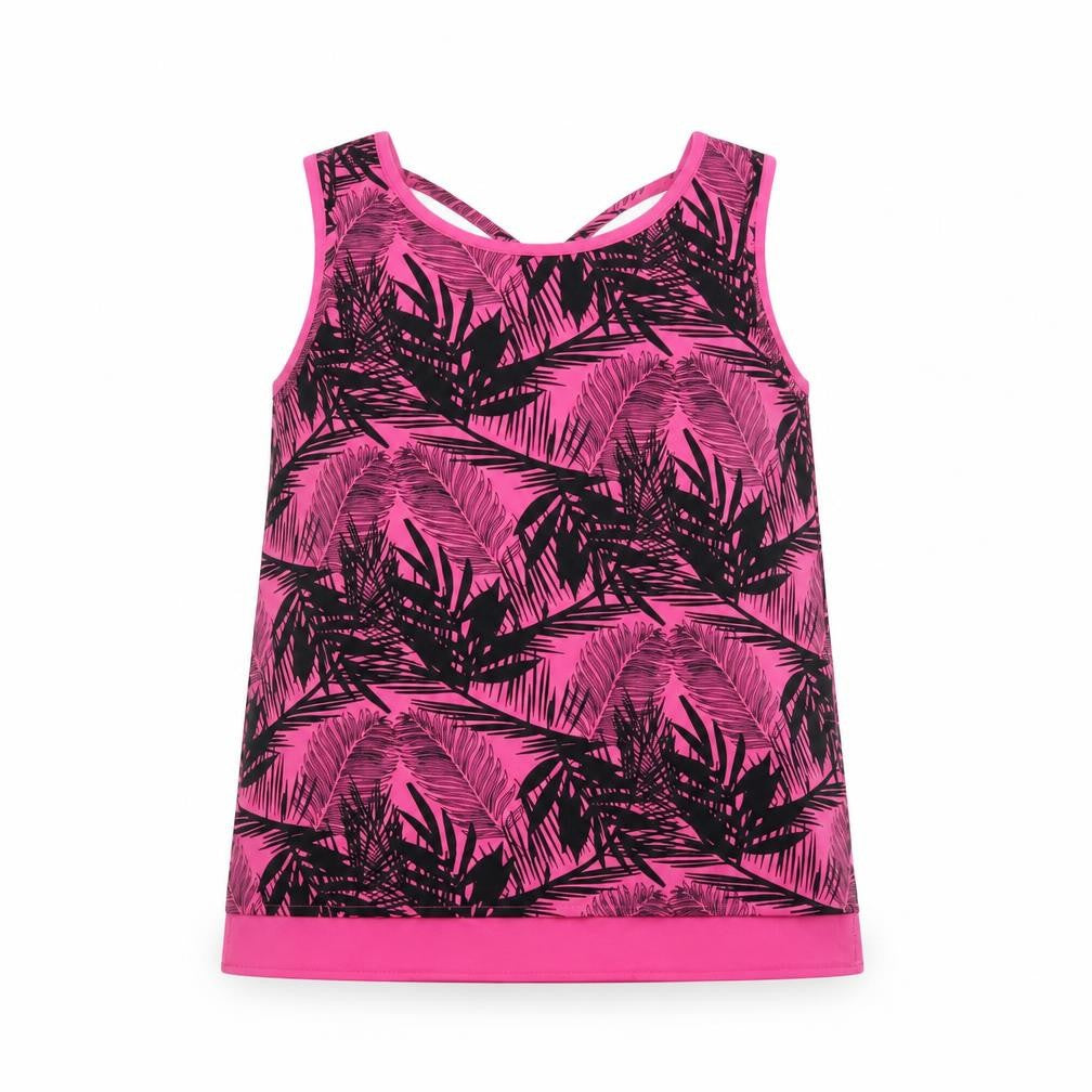 pep & Co Girls Pink Floral  Basic Tank Size 8-9 Years