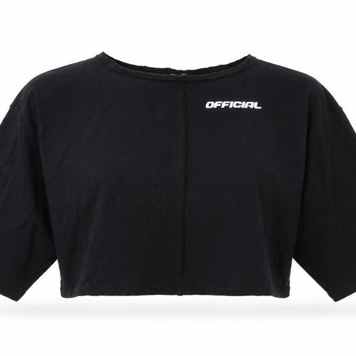 Boohoo Womens Black   Cropped T-Shirt Size 12