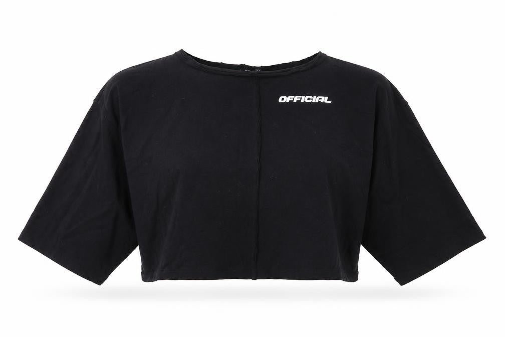 Boohoo Womens Black   Cropped T-Shirt Size 12