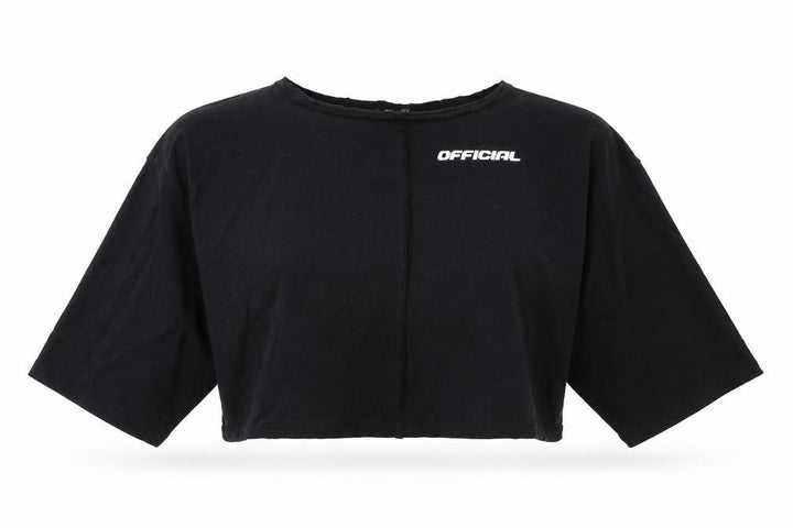 Boohoo Womens Black   Cropped T-Shirt Size 12