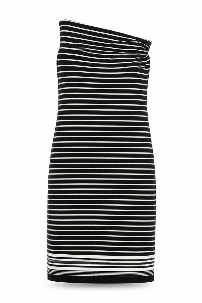 Max Studio Womens Black Striped  T-Shirt Dress  Size L
