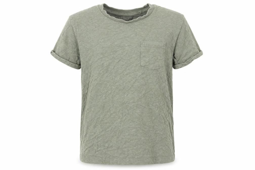 Front view of Next boys’ green basic t-shirt, size 8, years