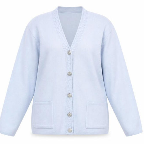 Classics Womens Blue  Knit Cardigan Jumper Size 12