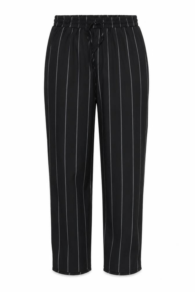 Missguided Womens Black Striped Chiffon Trousers  Size 10 L24 in
