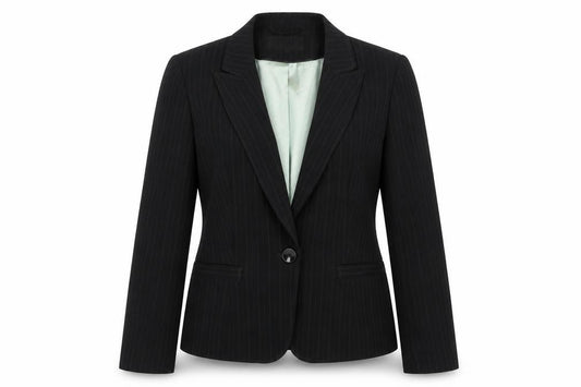 Front view of Papaya women’s black jacket blazer, size UK 12